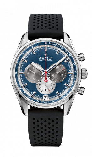 El Primero Chronomaster 42 Stainless Steel / Blue / Rubber