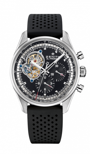 El Primero Chronomaster Open Stainless Steel / Black / Rubber