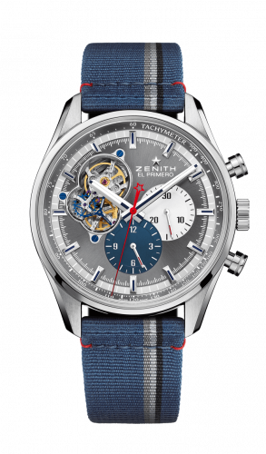 El Primero Chronomaster Open Stainless Steel / Grey 1969 / Fabric