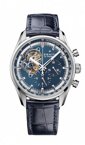 El Primero Chronomaster Open Stainless Steel / Blue / Alligator