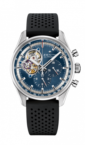 El Primero Chronomaster Open Stainless Steel / Blue / Rubber