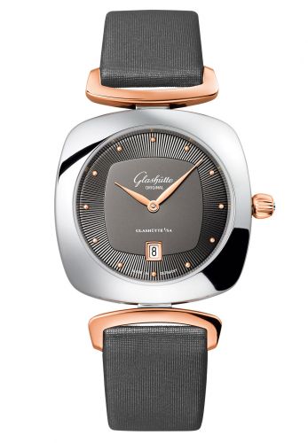 Pavonina Date Stainless Steel / Red Gold / Grey / Calf