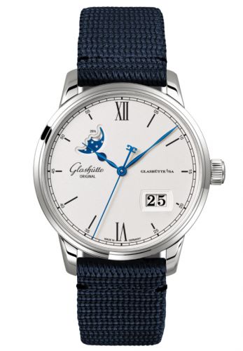 Senator Excellence Panorama Date Moonphase Stainless Steel / Silver / Synthetic