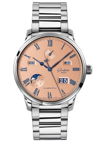 Senator Perpetual Calendar Stainless Steel / Salmon  / Bracelet