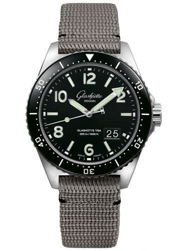 SeaQ Panorama Date Stainless Steel / Black / Textile / Pin