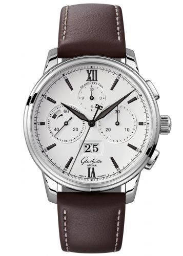 Senator Chronograph Panorama Date Stainless Steel / Silver / Calf / Pin