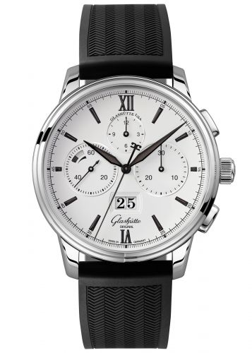 Senator Chronograph Panorama Date Stainless Steel / Silver / Rubber / Folding