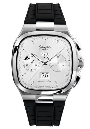 Seventies Chronograph Panorama Date Silver / Rubber / Folding