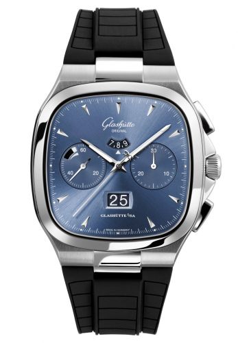 Seventies Chronograph Panorama Date Blue / Rubber / Folding