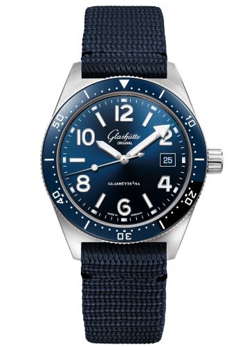 SeaQ Date Stainless Steel / Blue / Textile / Pin