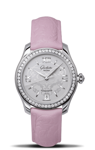 Lady Serenade Stainless Steel / Diamond / Pink / Calf / Folding