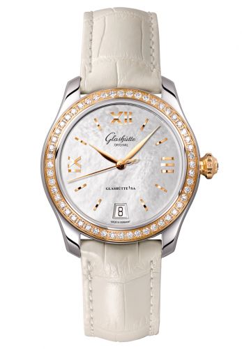 Lady Serenade Stainless Steel / Rose Gold / Diamond / MOP / Alligator / Pin