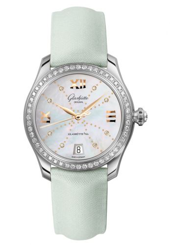 Lady Serenade Stainless Steel / Diamond / MOP - Index Line / Satin / Pin