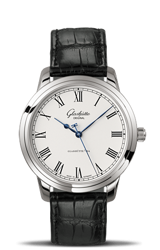 Senator Automatic Stainless Steel / Silver / Alligator / Pin
