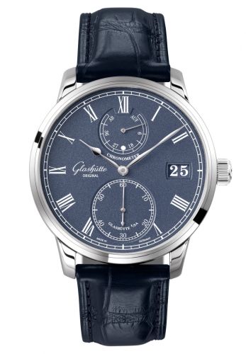 Senator Chronometer White Gold / Blue / Alligator / Folding