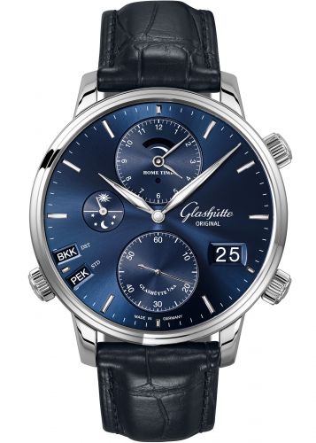 Senator Cosmopolite Stainless Steel / Blue / Alligator / Pin