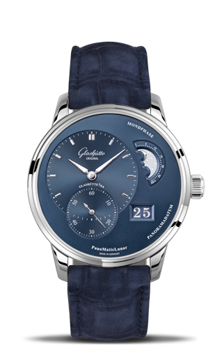 PanoMatic Lunar Stainless Steel / Blue / Alligator