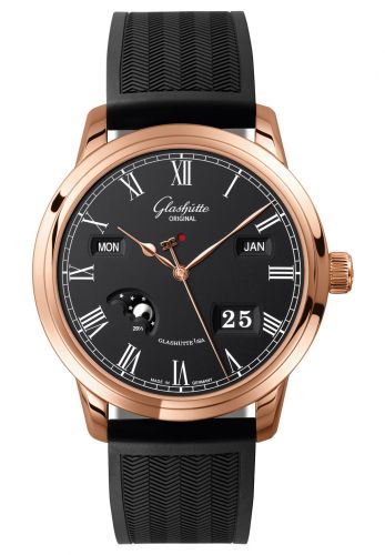 Senator Perpetual Calendar Red Gold / Black / Rubber / Folding