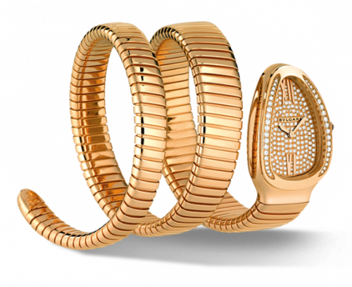 Serpenti Tubogas Pink Gold Diamond Double Tour