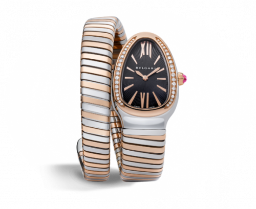 Serpenti Tubogas Two Tone Black Diamond