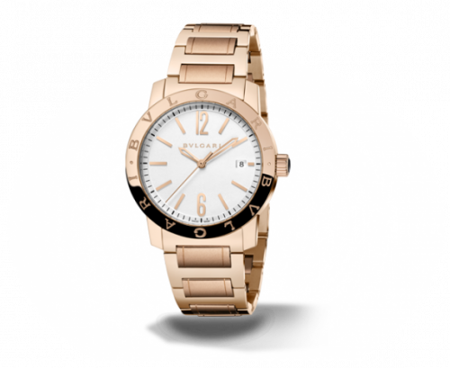 Bulgari Solotempo 39 Pink Gold Silver Bracelet