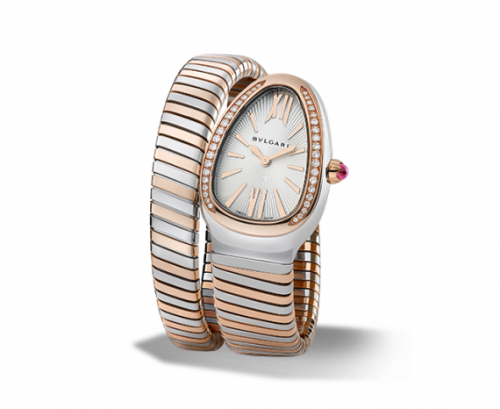 Serpenti Tubogas Two Tone Silver Diamond