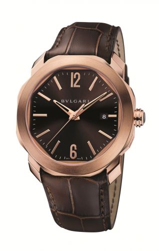 Octo Roma 41 Pink Gold / Brown