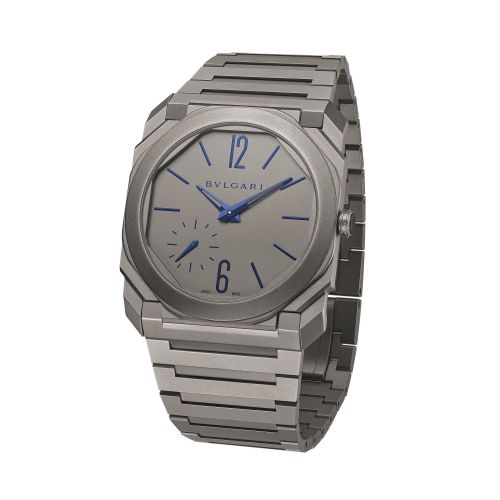 Octo Finissimo Automatic Titanium / Grey - Blue / Bracelet