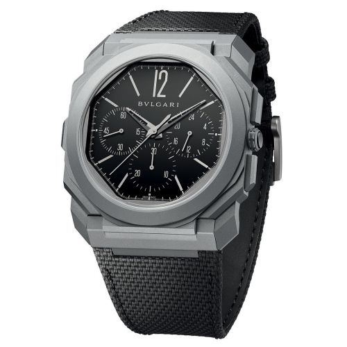 Octo Finissimo Chronograph GMT Automatic Titanium / Black