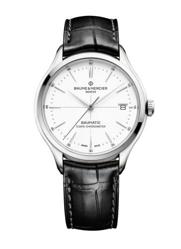 Clifton Baumatic Stainless Steel / White / Alligator / COSC