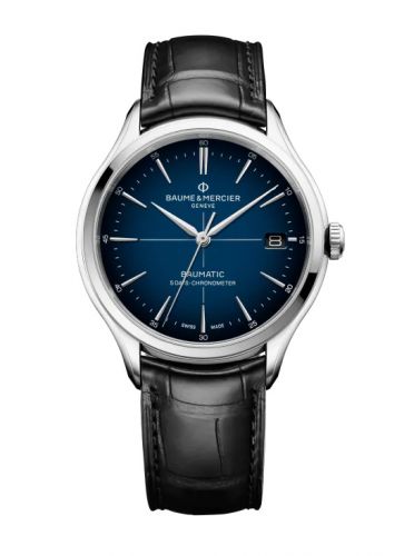 Clifton Baumatic Stainless Steel / Blue / Strap / COSC