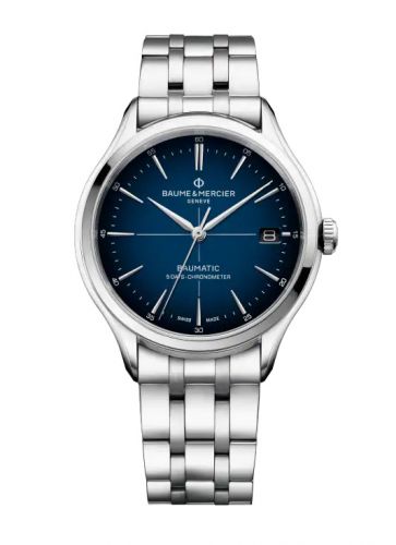 Clifton Baumatic Stainless Steel / Blue / Bracelet / COSC