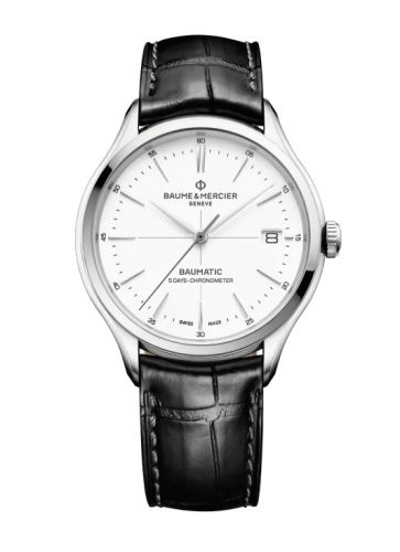 Clifton Baumatic Stainless Steel / White / Strap / COSC