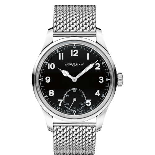 1858 Manual Small Second Stainless Steel / Black / Mesh
