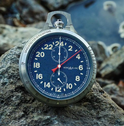 1858 Monopusher Chronograph Pocket Watch Titanium / Dumortierite