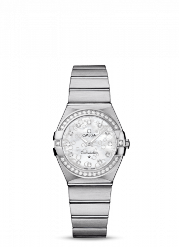 Constellation Quartz 27 Brushed Stainless Steel / Diamond / MOP Omega