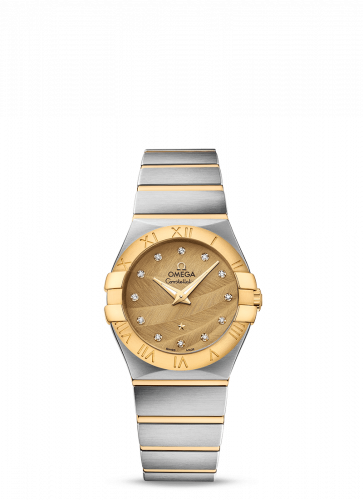 Constellation Quartz 27 Brushed Stainless Steel / Yellow Gold / Champagne Feather