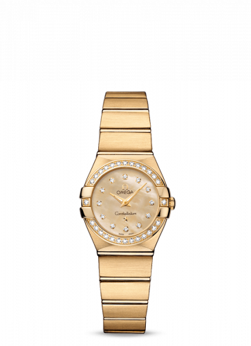 Constellation Quartz 24 Brushed Yellow Gold / Diamond / Champagne MOP