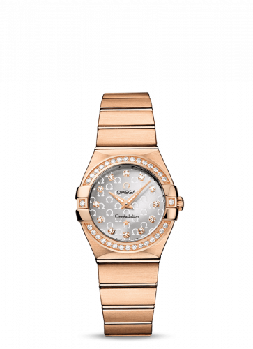 Constellation Quartz 27 Brushed Red Gold / Diamond / Silver Omega