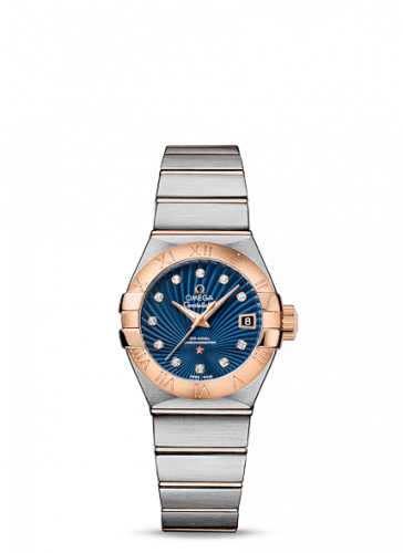 Constellation Co-Axial 27 Brushed Stainless Steel / Red Gold / Blue Supernova