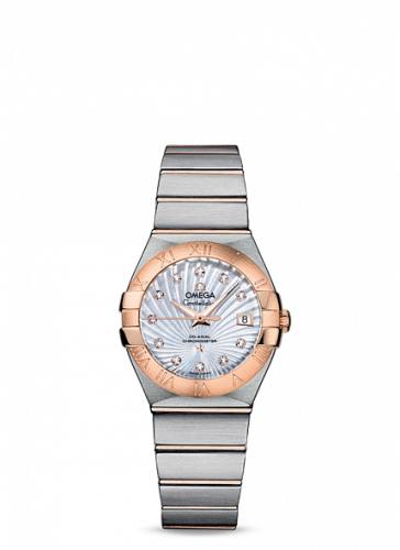 Constellation Co-Axial 27 Brushed Stainless Steel / Red Gold / MOP Supernova