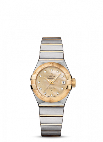 Constellation Co-Axial 27 Brushed Stainless Steel / Yellow Gold / Champagne MOP