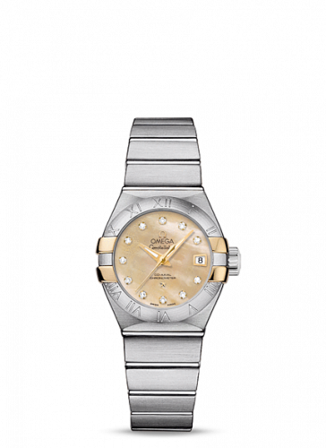 Constellation Co-Axial 27 Brushed Stainless Steel / Yellow Gold Claws / Champagne MOP