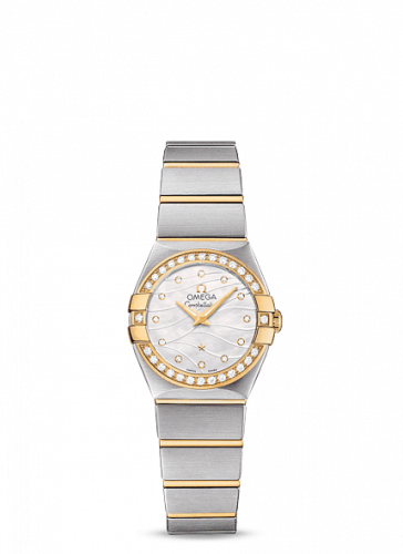 Constellation Quartz 24 Brushed Stainless Steel / Yellow Gold / Diamond / Wavy MOP