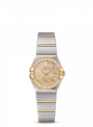 Constellation Quartz 24 Brushed Stainless Steel / Yellow Gold / Diamond / Wavy Champagne MOP