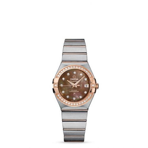 Constellation Co-Axial 27 Brushed Stainless Steel / Red Gold / Diamond / Brown MOP
