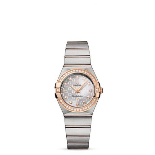 Constellation Quartz 27 Brushed Stainless Steel / Red Gold / Silver Omega
