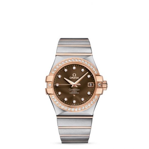 Constellation Co-Axial 35 Stainless Steel / Red Gold / Diamond / Brown