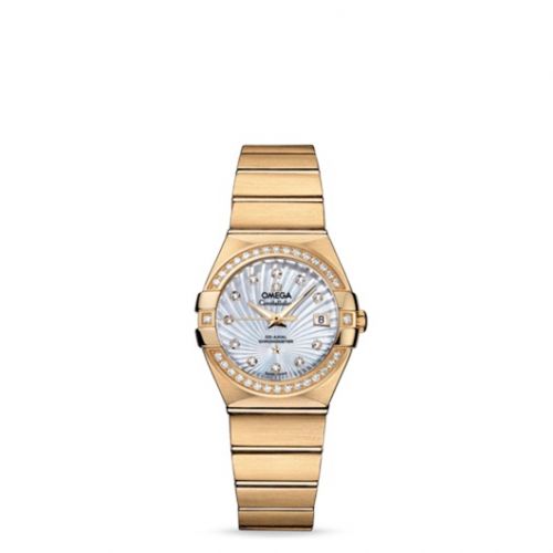 Constellation Co-Axial 27 Brushed Yellow Gold / Diamond / MOP Supernova