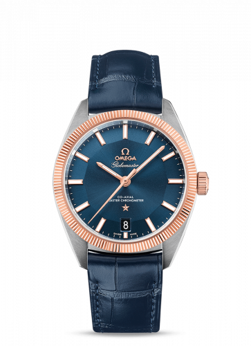 Globemaster Stainless Steel / Sedna Gold / Blue / Alligator